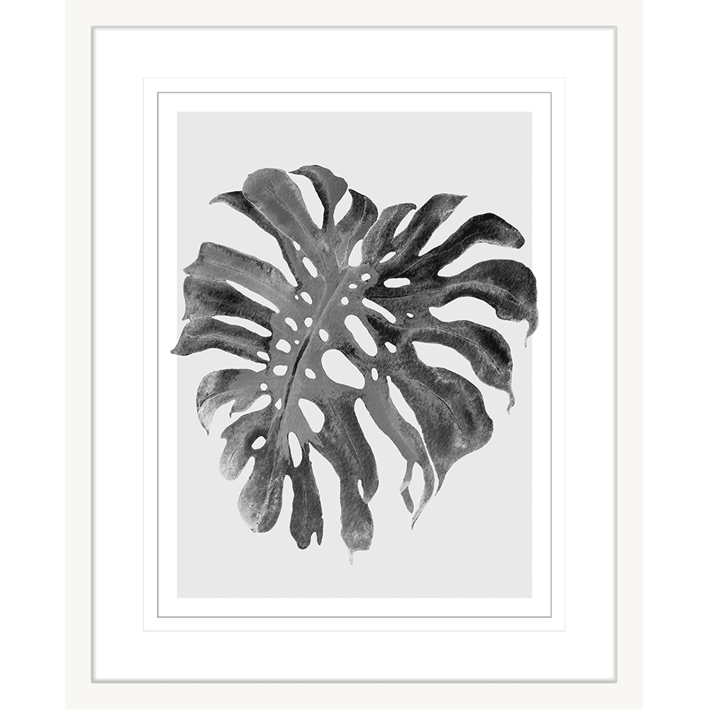 Modern Monstera Collection - MON01 - Framed Art Print White