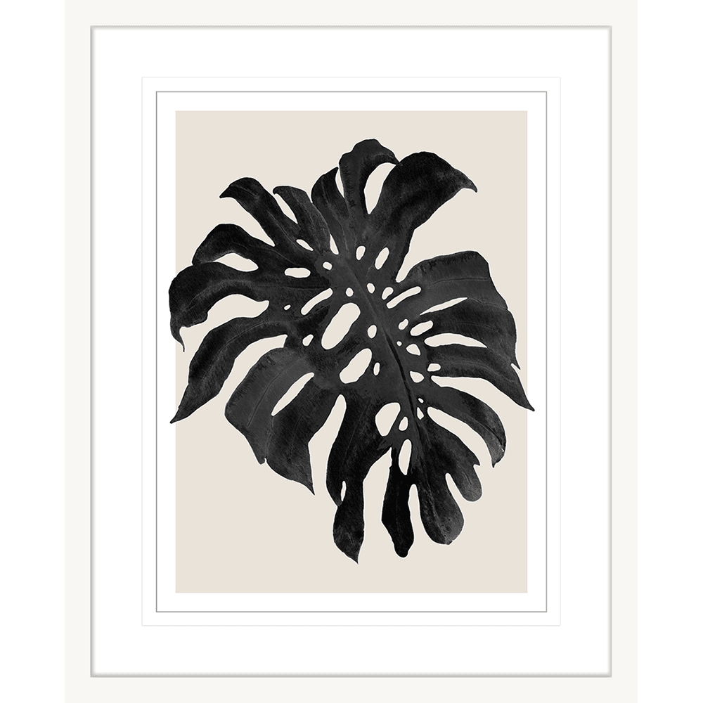 Modern Monstera Collection - MON08 - Framed Art Print White