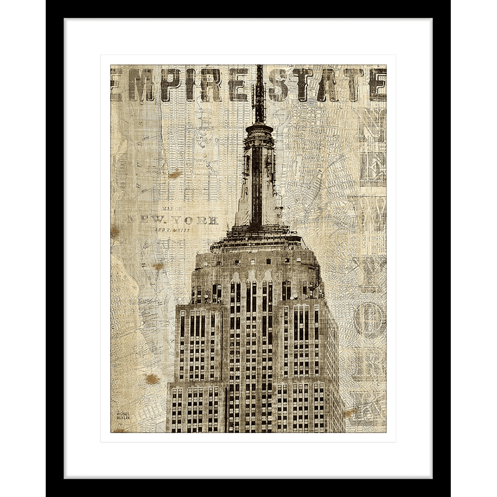 ‘Empire State’ Vintage NY | Framed Art | Wall Art Gold Coast | Wallpaper | Innovate Interiors