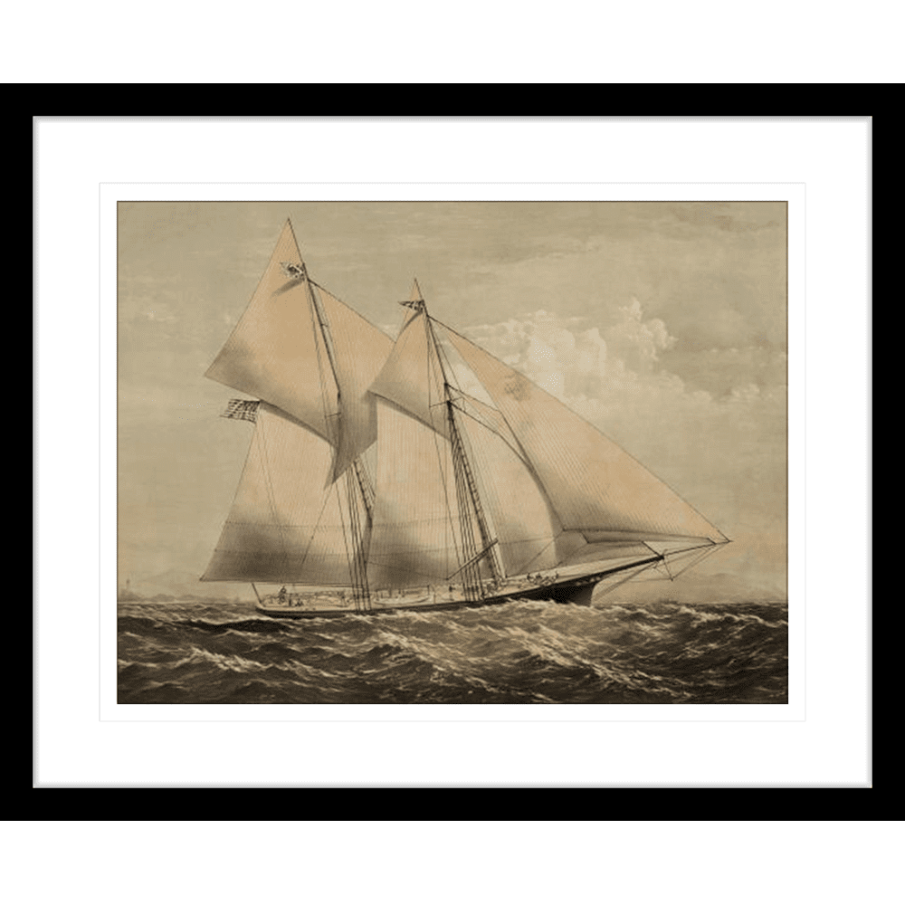 ‘The Yacht II’ Vintage Sailing | Framed Art | Wall Art Gold Coast | Wallpaper | Innovate Interiors