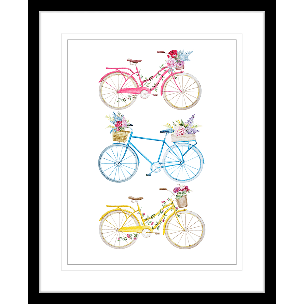 Bicycle Lane Collection - BICY01 - Framed Art Print Black