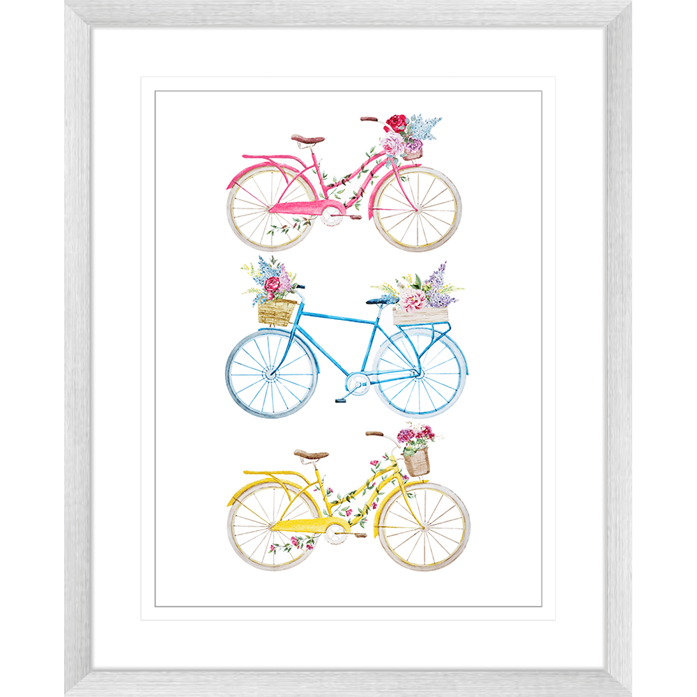 Bicycle Lane Collection - BICY01 - Framed Art Print Silver