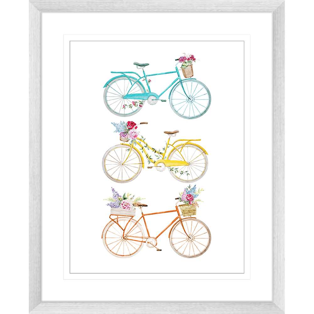 Bicycle Lane Collection - BICY02 - Framed Art Print Silver
