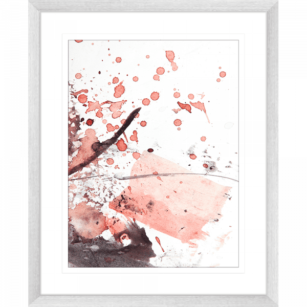 Brush and Splatter 06 | Framed Print Silv er