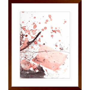 Brush and Splatter 06 | Framed Print Teak