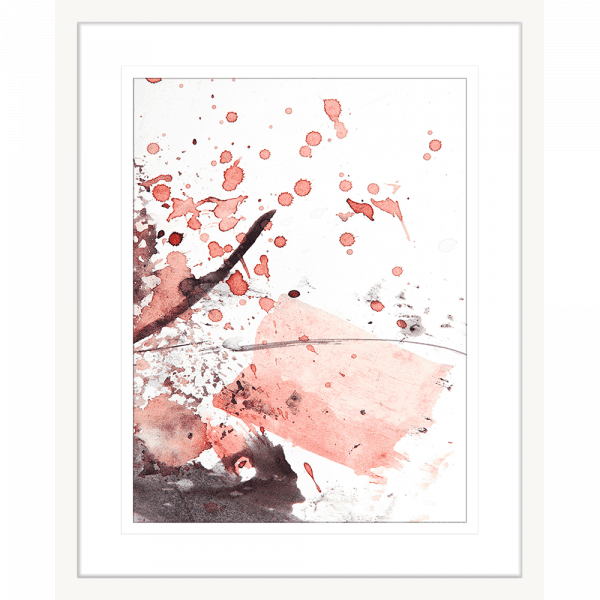 Brush and Splatter 06 | Framed Print White
