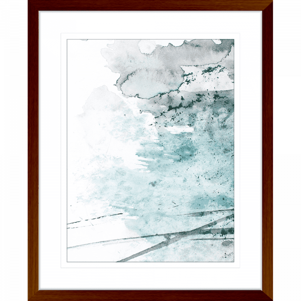 Brush and Splatter 07 | Framed Print Teak