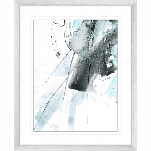 Brush and Splatter 08 | Framed Print Silver