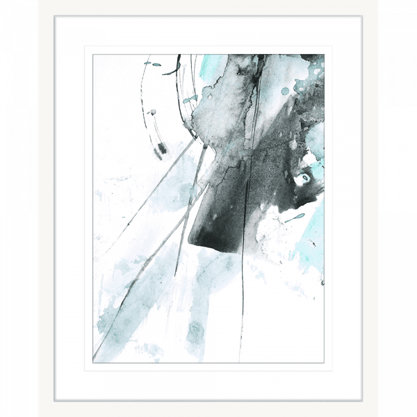Brush and Splatter 08 | Framed Print White