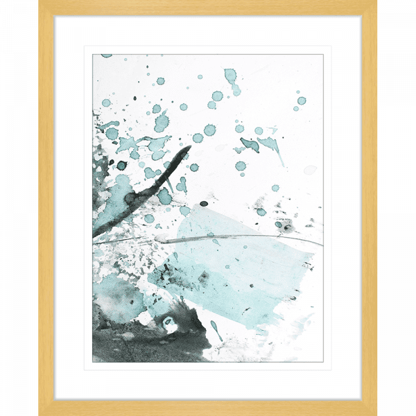 Brush & Splatter 09 | Framed Print Oak