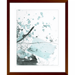 Brush & Splatter 09 | Framed Print Teak