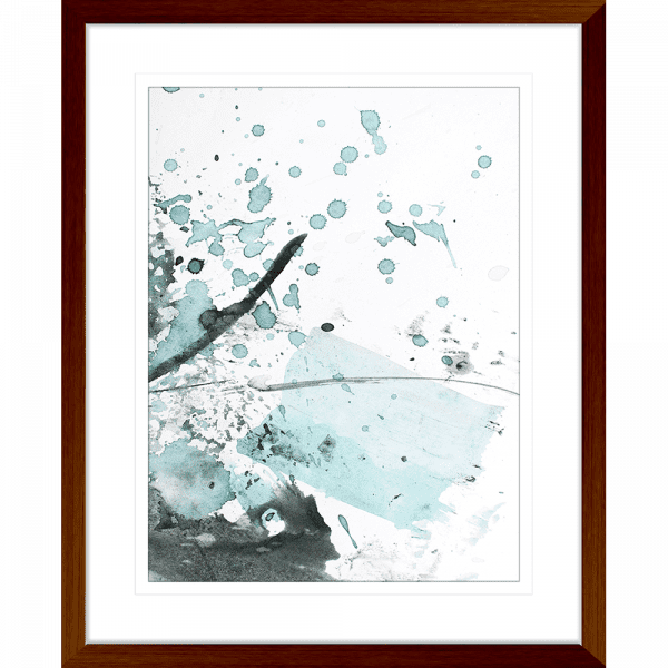 Brush & Splatter 09 | Framed Print Teak