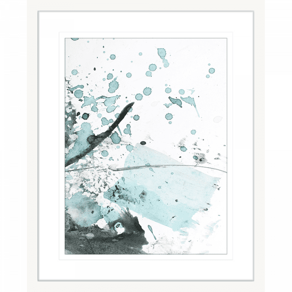 Brush & Splatter 09 | Framed Print White