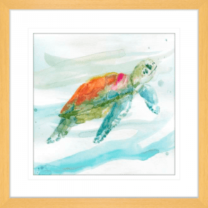 Turtle Tropics 01 | Oak Framed Artwork