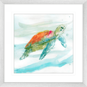 Turtle Tropics 01 | Silver Framed Artwork