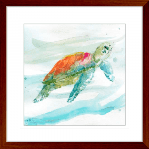 Turtle Tropics 01 | Teak Framed Artwork