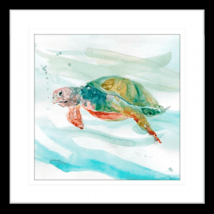 Turtle Tropics 02 | Black Framed Artwork