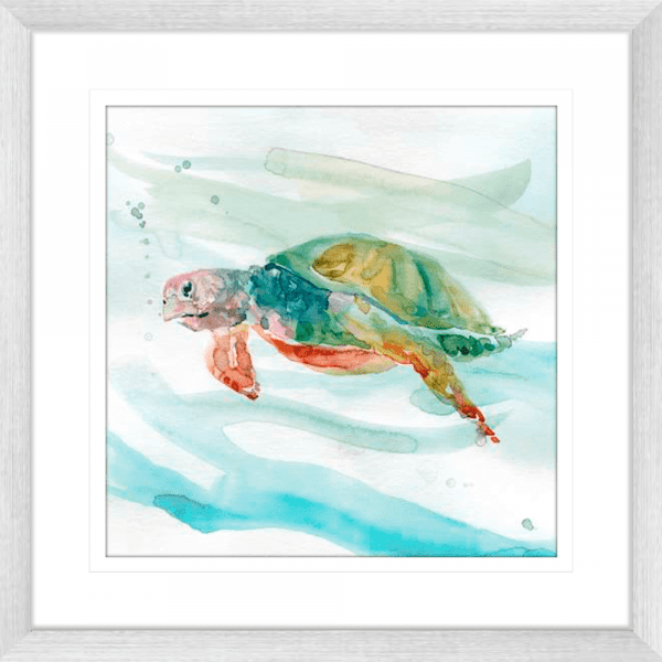 Turtle Tropics 02 | Silver Framed Artwork