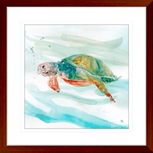 Turtle Tropics 02 | Teak Framed Artwork