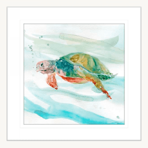 Turtle Tropics 02 | White Framed Artwork