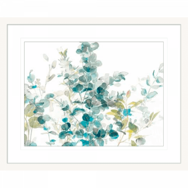 Eucalyptus on White | White Framed Artwork