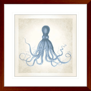 Octopus' Sea Life 01 | Teak Framed Artwork