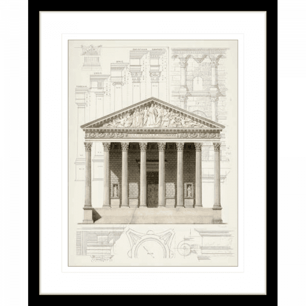 Classical Greek Columns | Black Framed Artwork