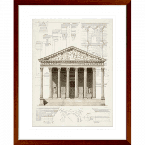 Classical Greek Columns | Teak Framed Artwork