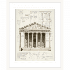 Classical Greek Columns | White Framed Artwork