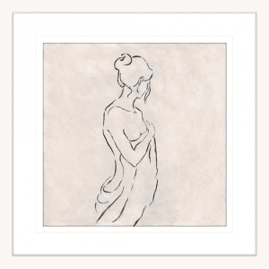 Alabaster Bather 01 | White Framed Artwork