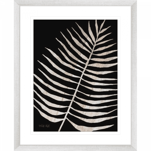 Palm Frond on Wood 01 | Silver Framed Artwork