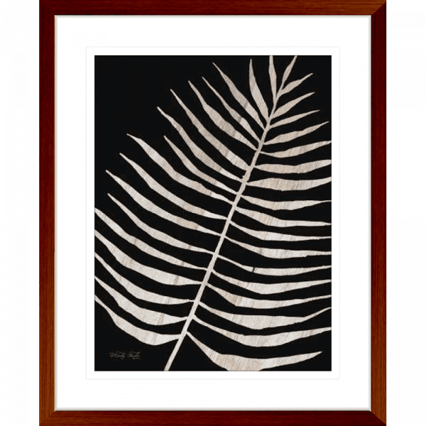 Palm Frond on Wood 01 | Teak Framed Artwork