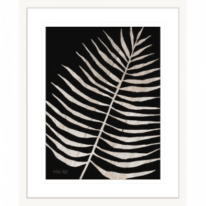 Palm Frond on Wood 01 | White Framed Artwork