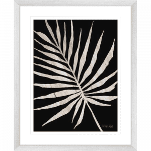 Palm Frond on Wood 02 | Silver Framed Artwork
