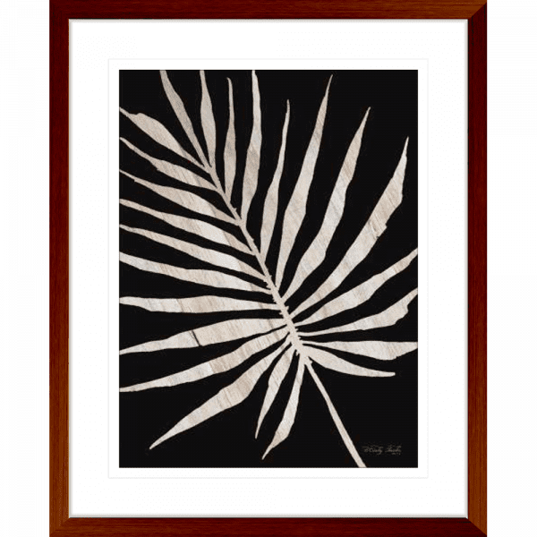 Palm Frond on Wood 02 | Teak Framed Artwork