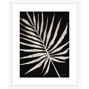 Palm Frond on Wood 02 | White Framed Artwork