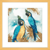 Golden Parrots | Oak Framed Artwork