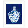 Indigo Porcelain Vase 01 | White Framed Artwork