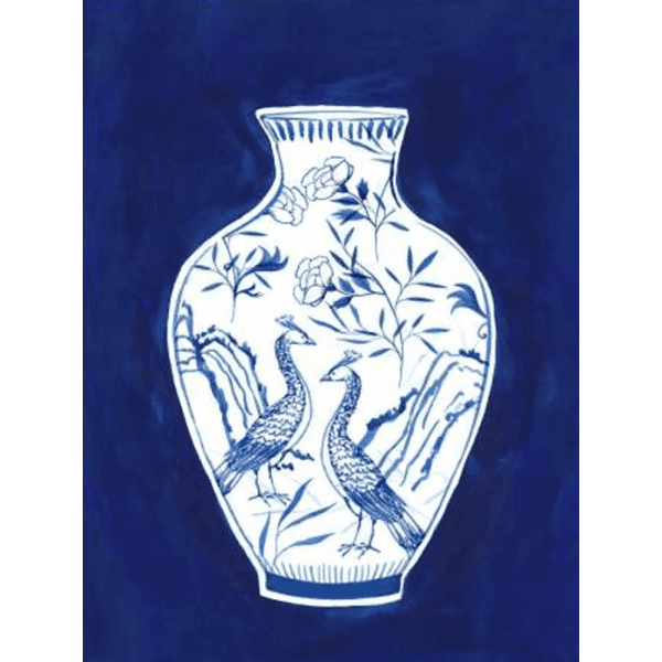 Indigo Porcelain Vase 02 | Print or Canvas