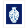 Indigo Porcelain Vase 02 | White Framed Artwork