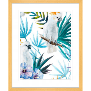 Crested Cockatoo 01 | Oak Framed Artwork