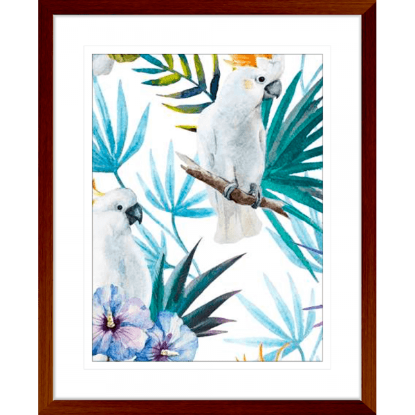 Crested Cockatoo 01 | Teak Framed Artwork