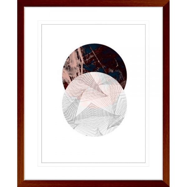 Abstract Circle | Teak Framed Artwork