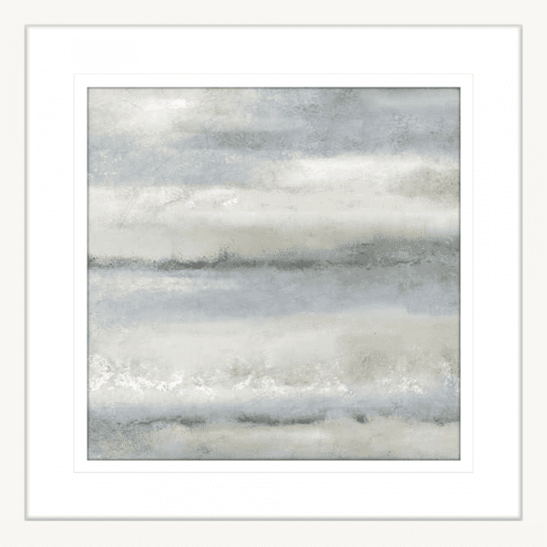 Soft Layers of Blue 01 | White Framed Artwork