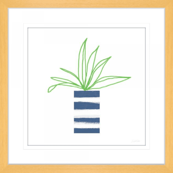 Striped Pot 02 | Oak Framed Artwork