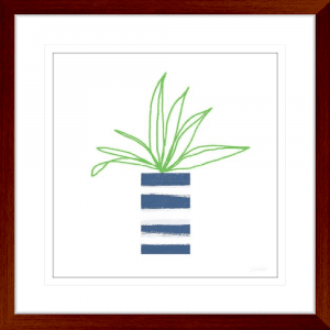 Striped Pot 02 | Teak Framed Artwork