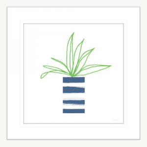 Striped Pot 02 | White Framed Artwork