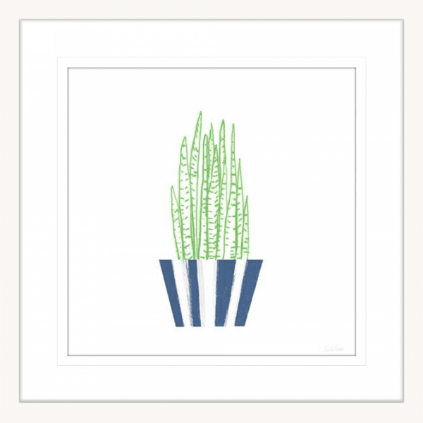 Striped Pot 03 | White Framed Artwork