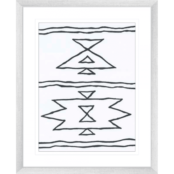 Angular Tapestry 01 | Silver Framed Artwork