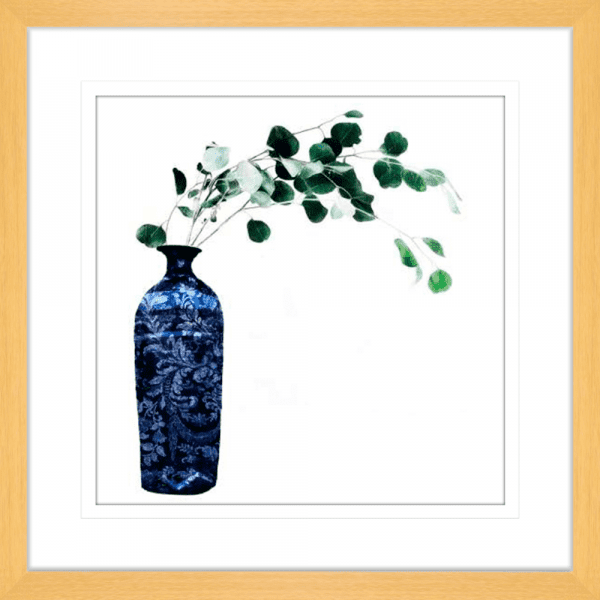 China Vase with Floral 01 | Oak Framed Artwork